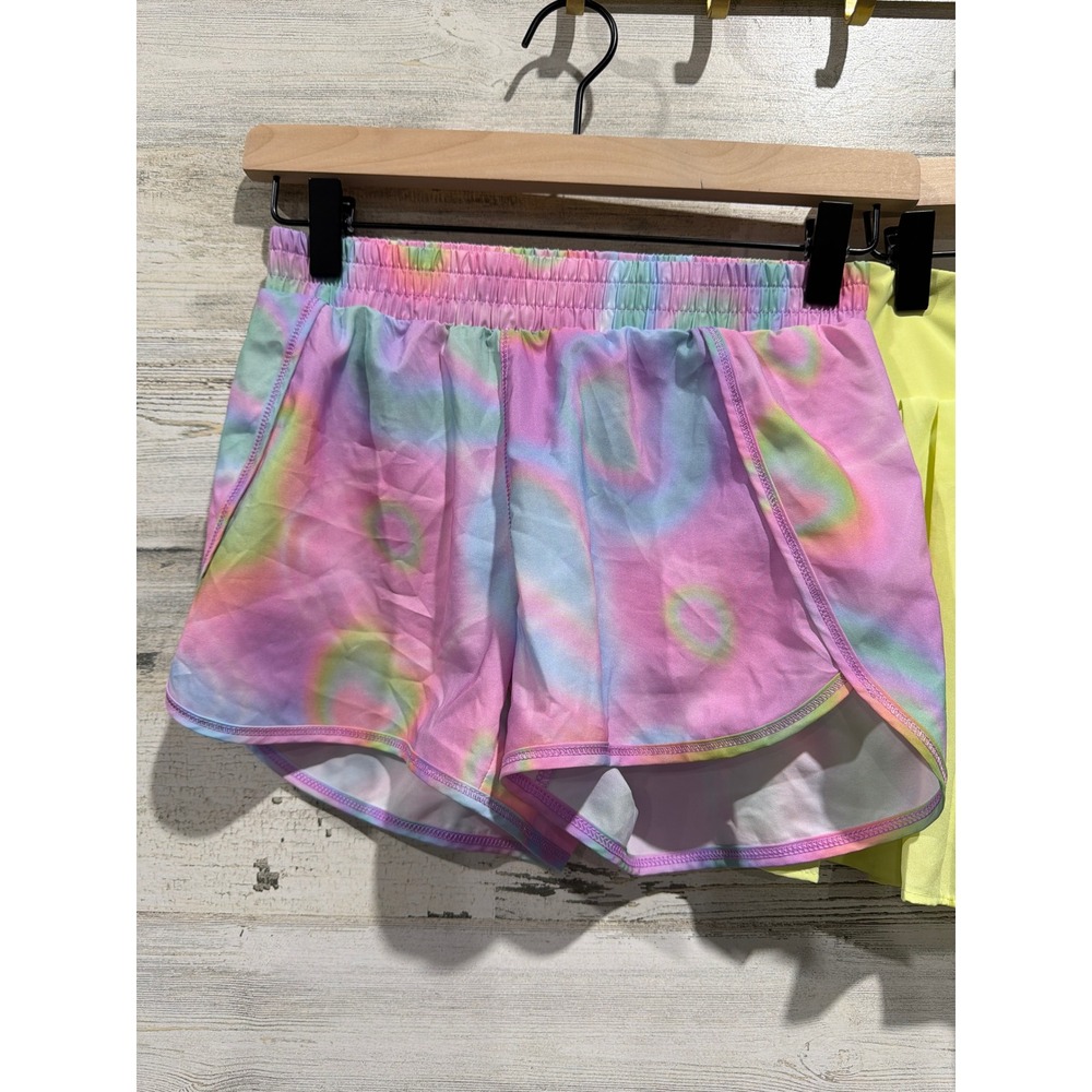 All In Motion Old Navy Shorts Skort Girls L 10/12 Pink Yellow Active EUC - Picture 2 of 4